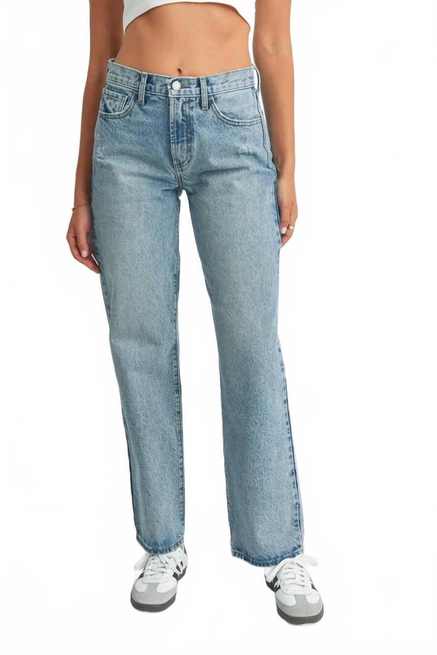 NEW JUST BLACK DENIM the relaxed waist straight leg jeans in denim